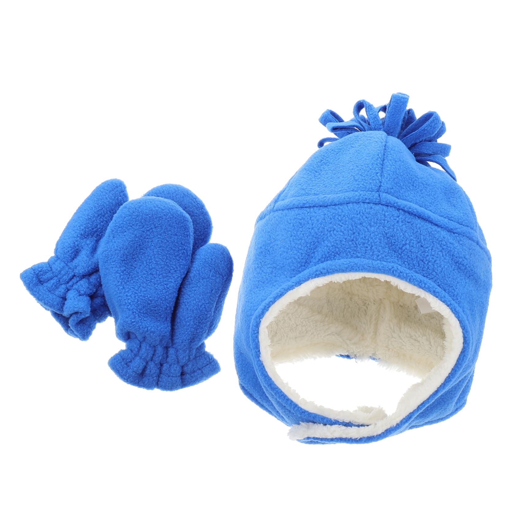 Ipetboom Warm Baby Hat Gloves Set Newborn Trapper Hat Ear Flaps Soft Gloves Infant Warm Headwear Handwear for Cold Days m