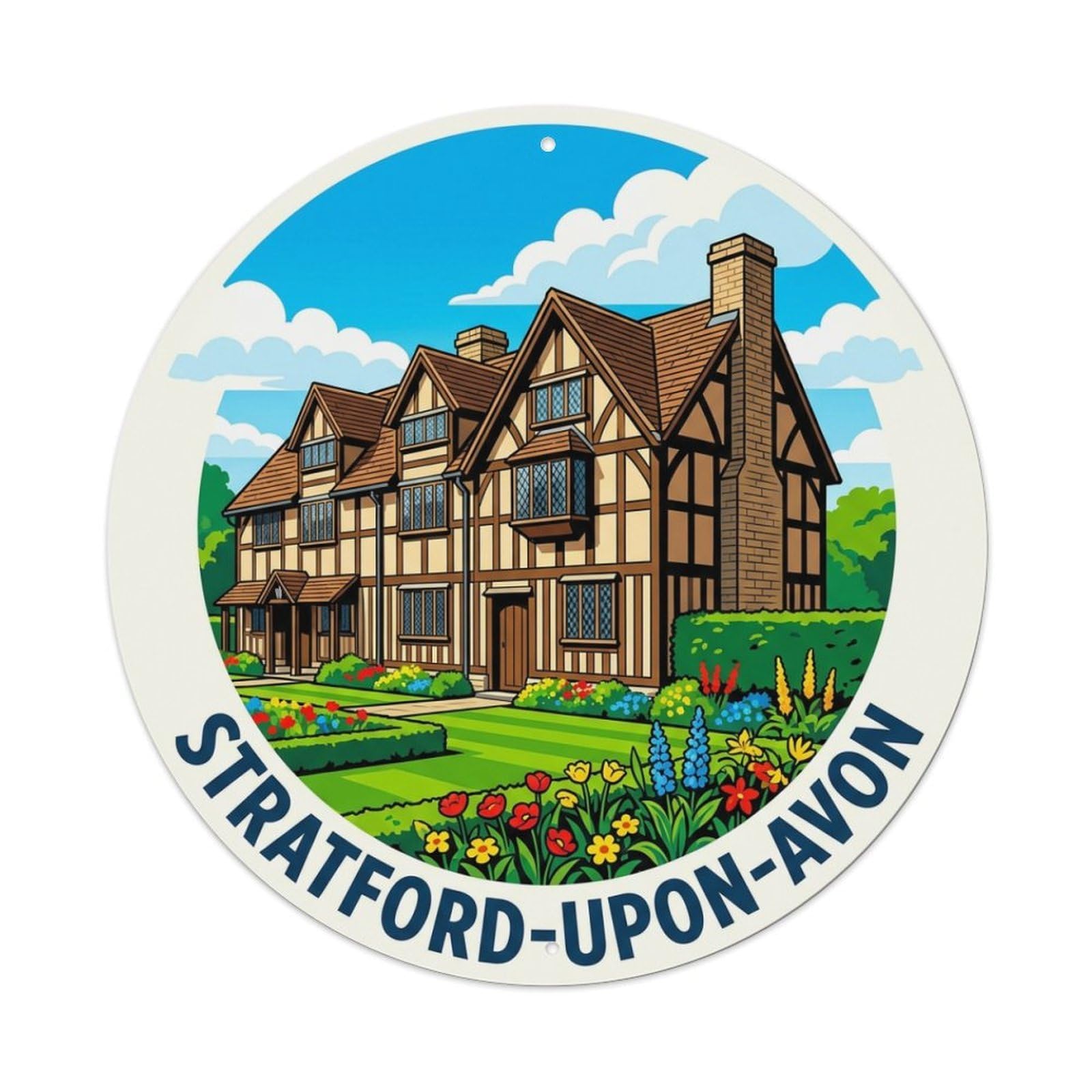 Metal Tin Sign England Retro Travel Stratford
