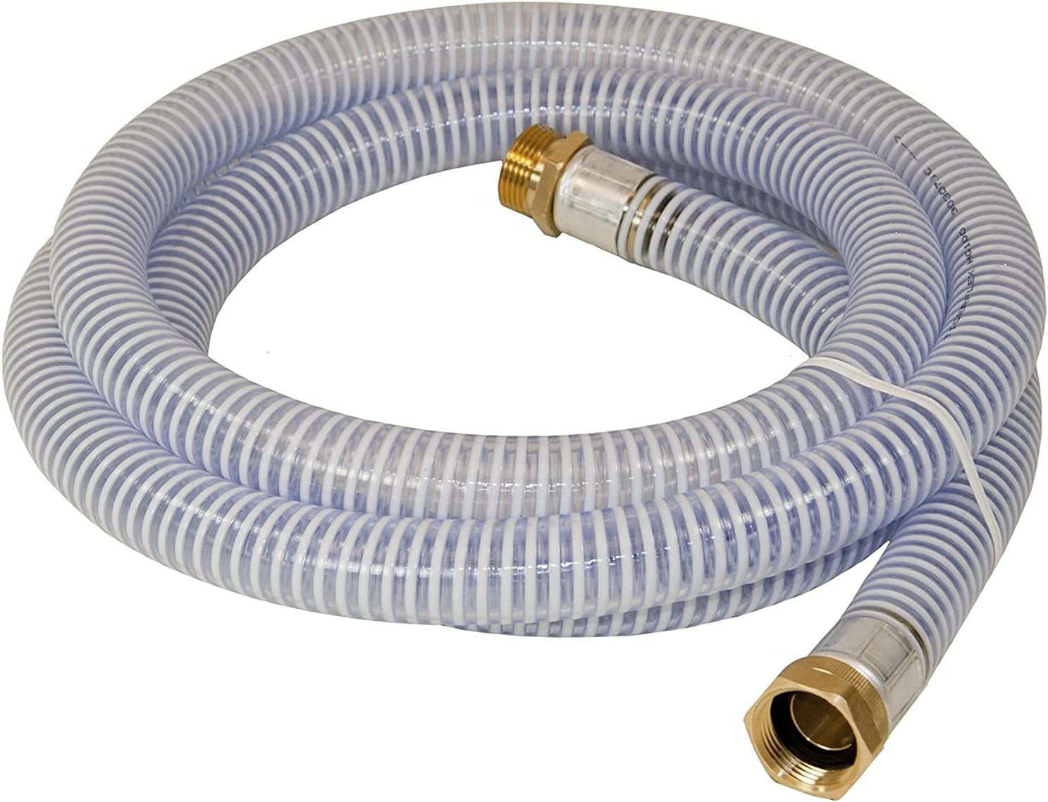 PVC Water Suction 1-Inch by 10-Feet Transfer Hose with Threaded Couplings (Premium Green)
