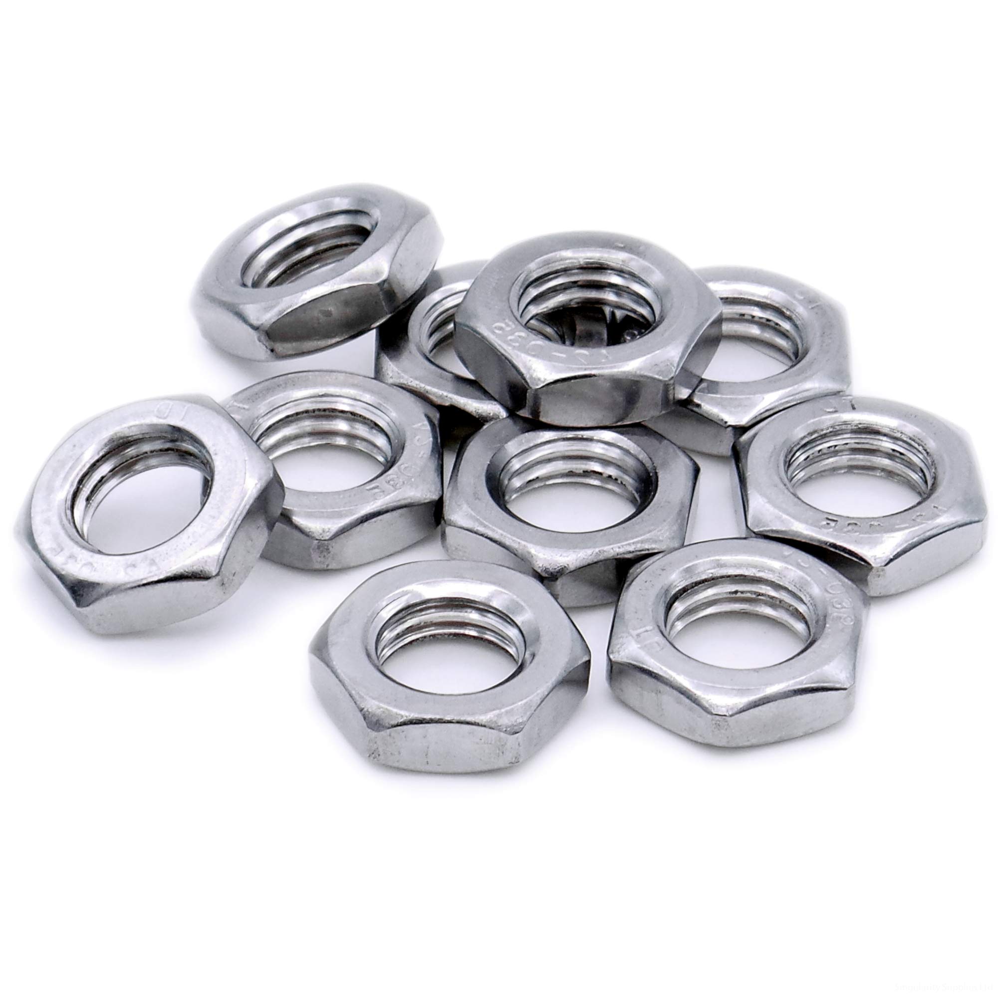 Singularity Supplies Silver M14 (14Mm) Half Lock Hex Nut - Stainless Steel (A2) (Pack Of 10)