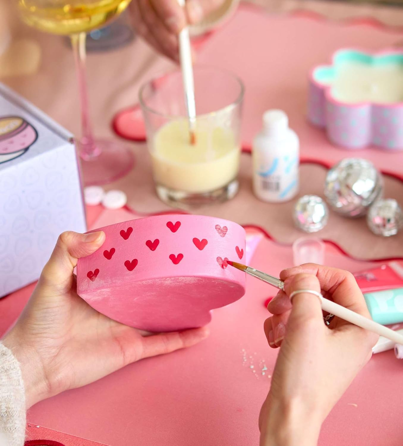 Pott'd Date Night Candle Kit – Romantic DIY Craft Kit for Couples. Includes Air-Dry Clay, Candle Wax, Paints, Tools, Fragrance Oil & Beads – Perfect for Valentine's Day, Anniversaries, or Date Nights