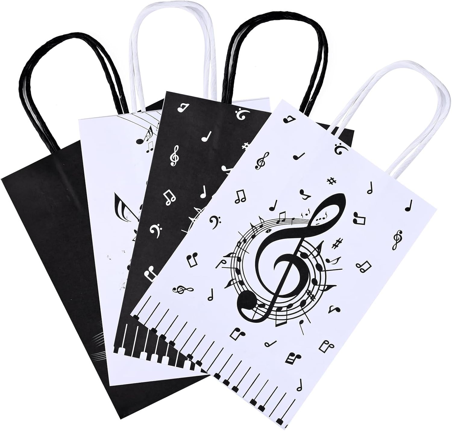 Bolsome 24 Pcs Music Notes Gift Bags Musical Note Paper Gift Treat Bags for Social Media Music Theme Birthday Party Baby Shower Music Theme Party Supplies - Image 4