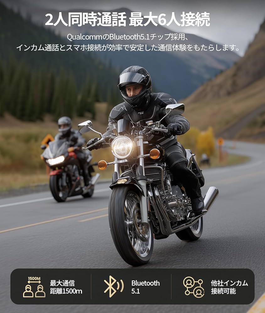 Amazon | JESIMAIK バイク インカム R18Lite バイク用インカム 2
