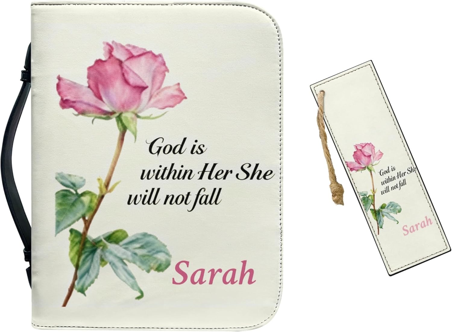 Custom Bible Covers for Women,Personalized Name or Any Text Bible Cases for Woman with Flowers and Faith