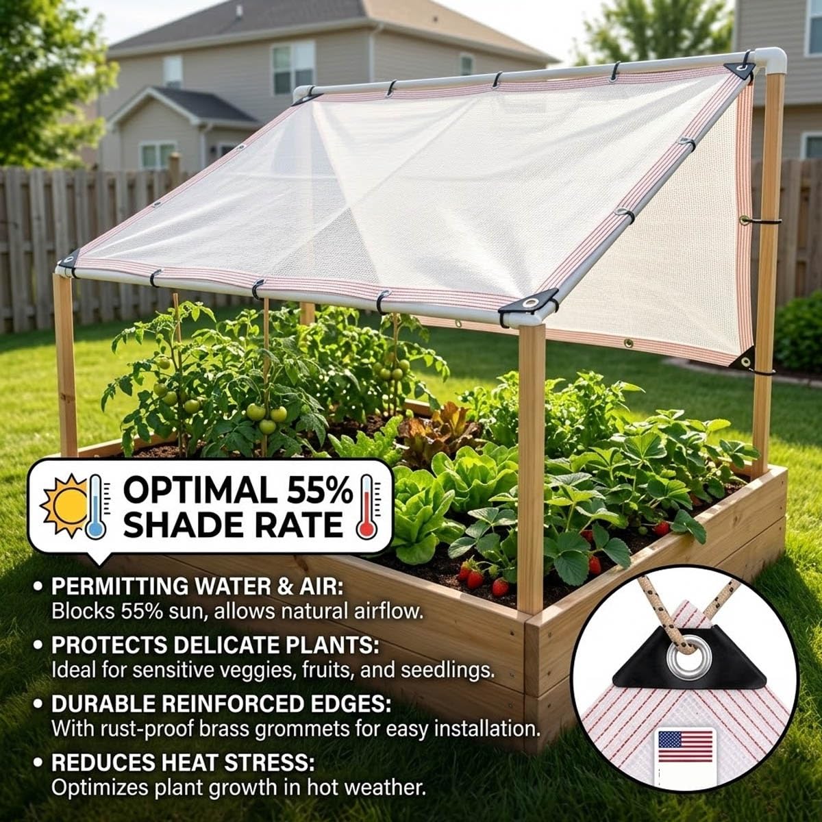 Heavy Du UV Resint Mesh Tarp 9,8 x 15,8 m - Rete traspirante da giardino e patio con occhielli - Perfetto per recinzioni, spazi esterni e protezione delle piante
