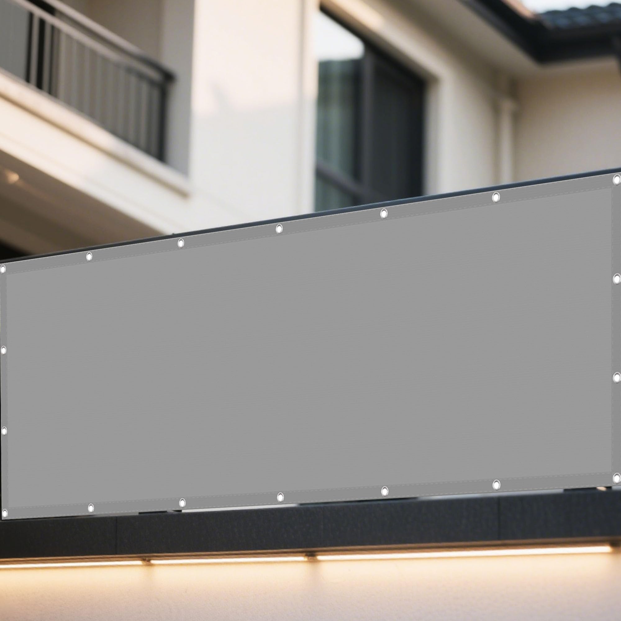 Toile d'ombrage rectangulaire haut de gamme gris clair pour finition extérieur