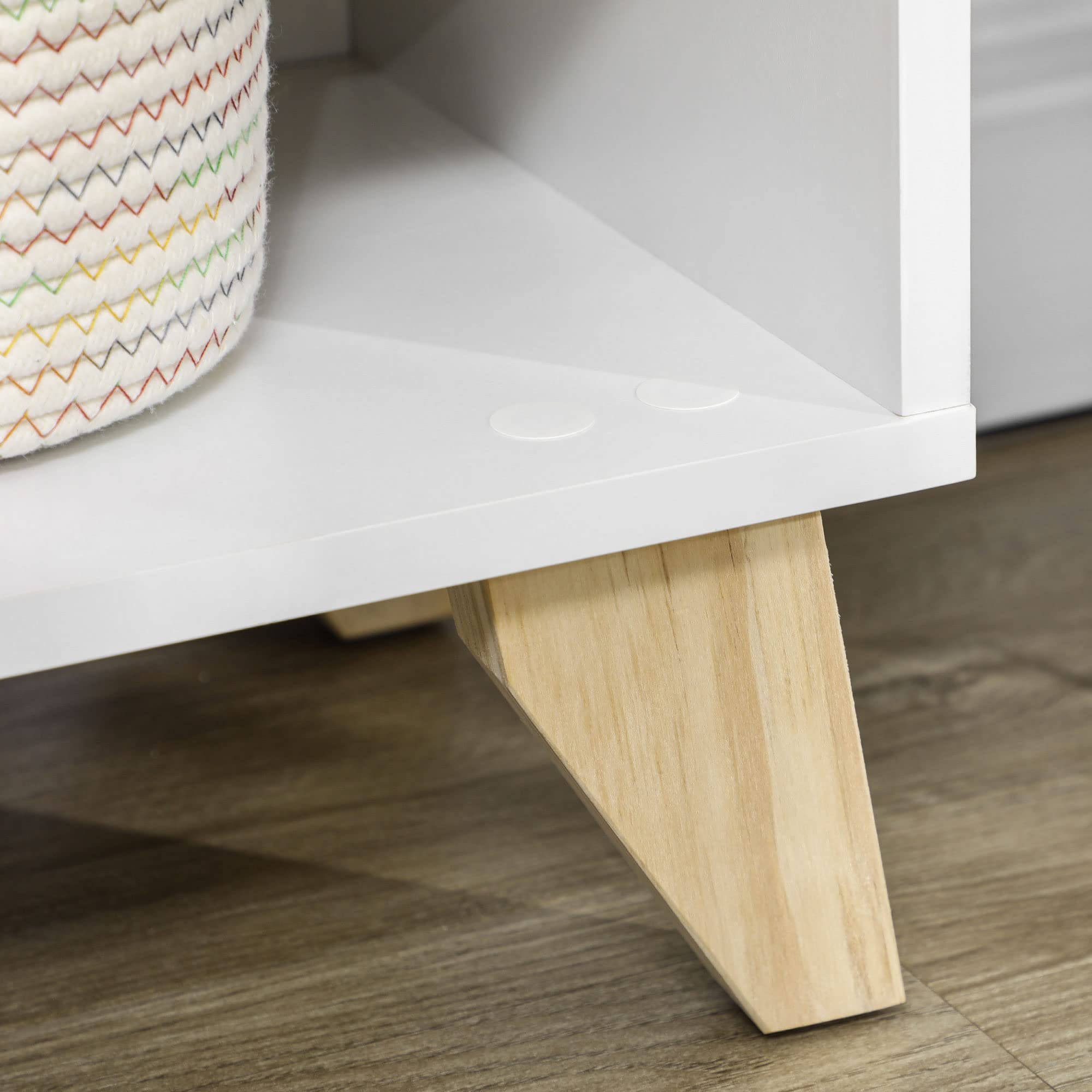 HOMCOM Mobiletto Multiuso con Armadietto e Ripiani Aperti, Mobile da Soggiorno, Cucina, Ufficio in Legno Bianco, 60x30x78cm