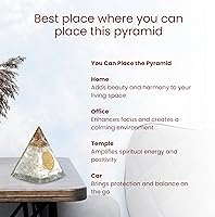Vista 7 de Pirámide de orgonita de selenita con Flor de la Vida – Generador de Energía Orgónica Hecho a Mano para Meditación, Sanación Reiki y Energía Positiva