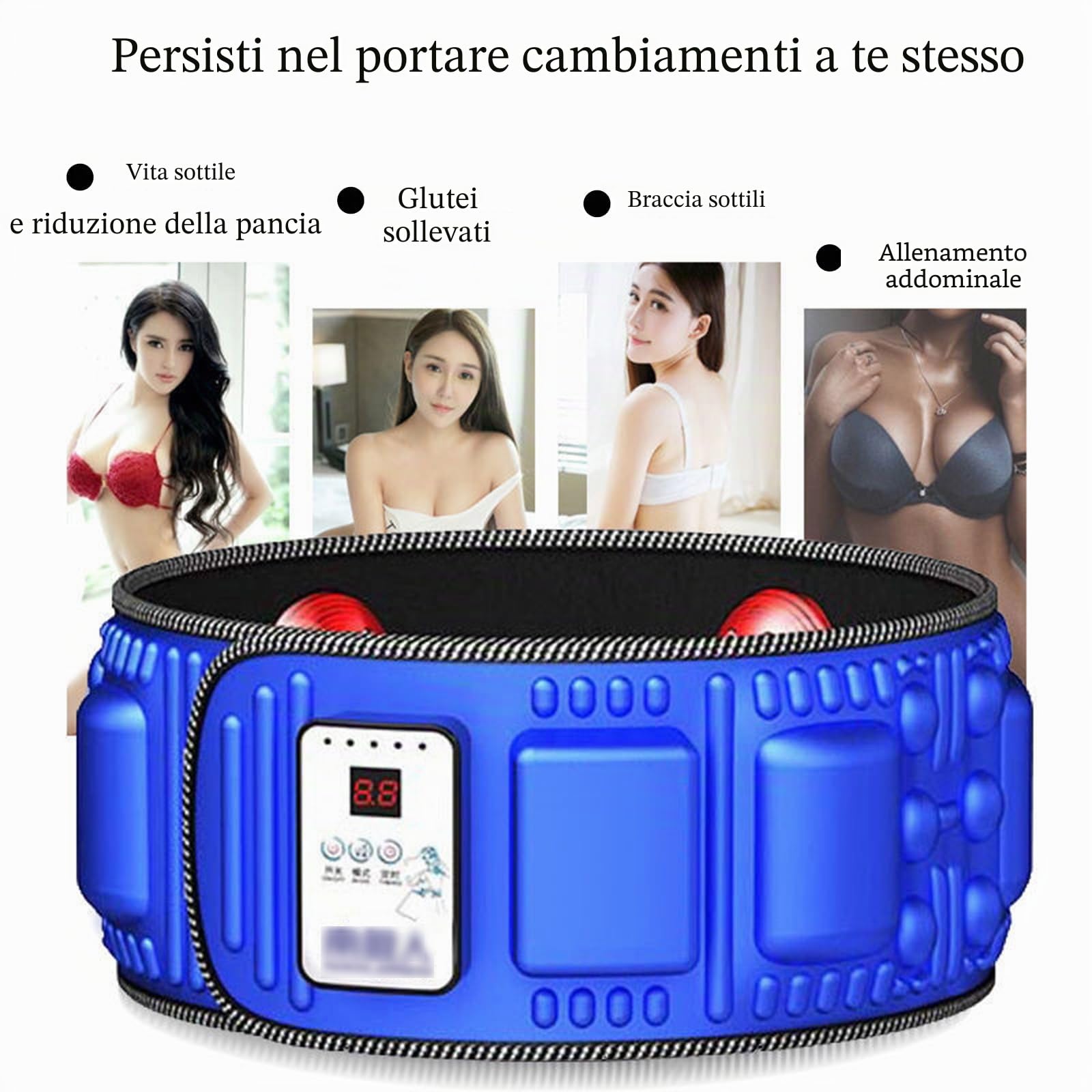 Macchina per bruciare i grassi, cintura dimagrante elettrica senza fili per la perdita di peso di pancia, pancia e addome, massaggiatore addominale portatile per migliorare il flusso sanguigno e