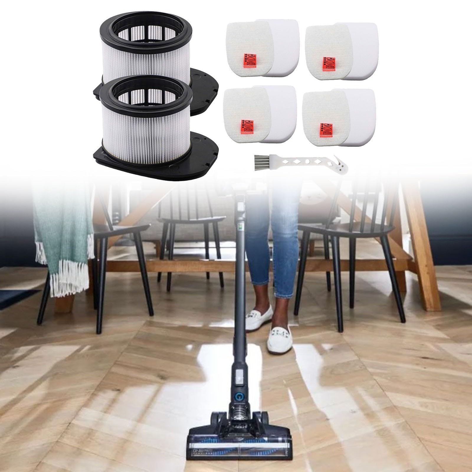 Staubsaugerfilter-Set, HEPA-Schaum-Ersatz-Set für schnurloses Staubsaugerzubehör, waschbare Ersatzteile für die Tiefenreinigung zu Hause