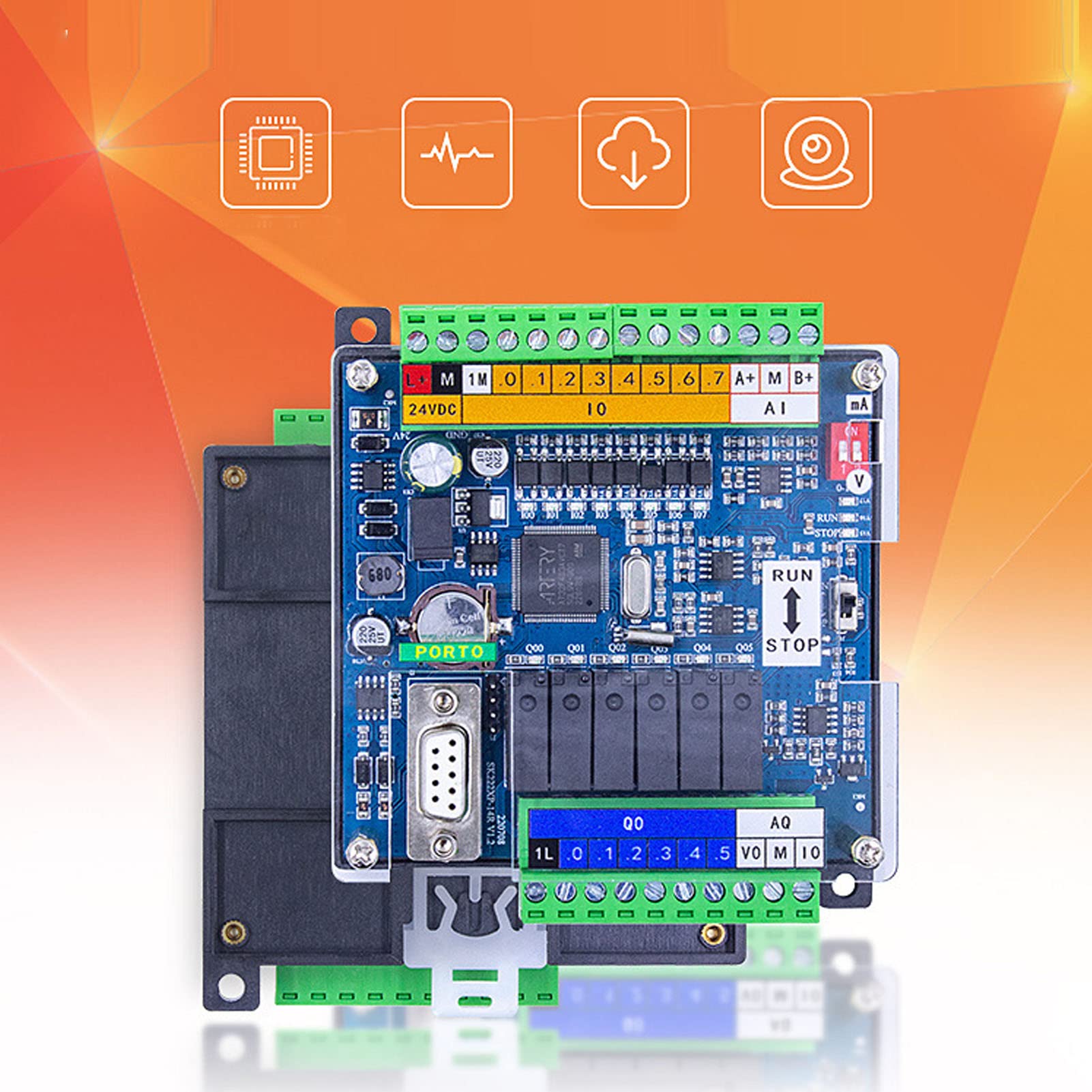 Scheda di Controllo Industriale Controller Logico Programmabile PLC CPU 222XP Accessorio Compatibile con S7 200 Per Controllo 24 V CC