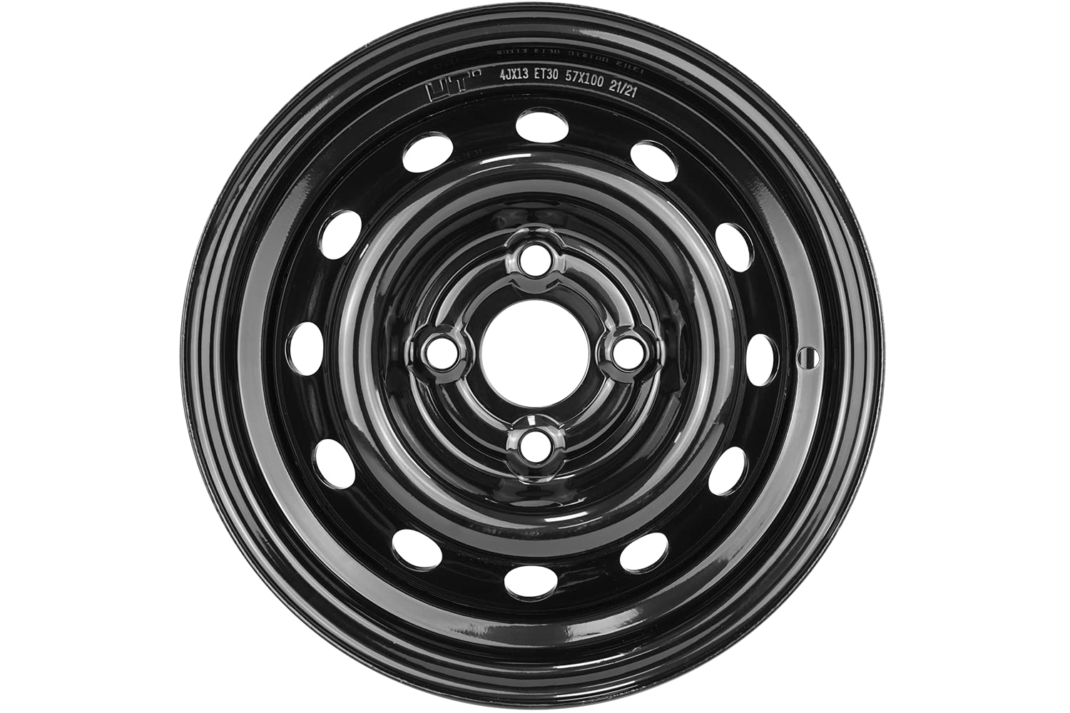 UNITRAILER Cerchio in Acciaio 4Jx13 H2 4x100 ET30 per Rimorchio Leggero, Ruota Rinforzata con Portata Massima di 500 kg per Rimorchi da Giardino e Trasporto Attrezzature