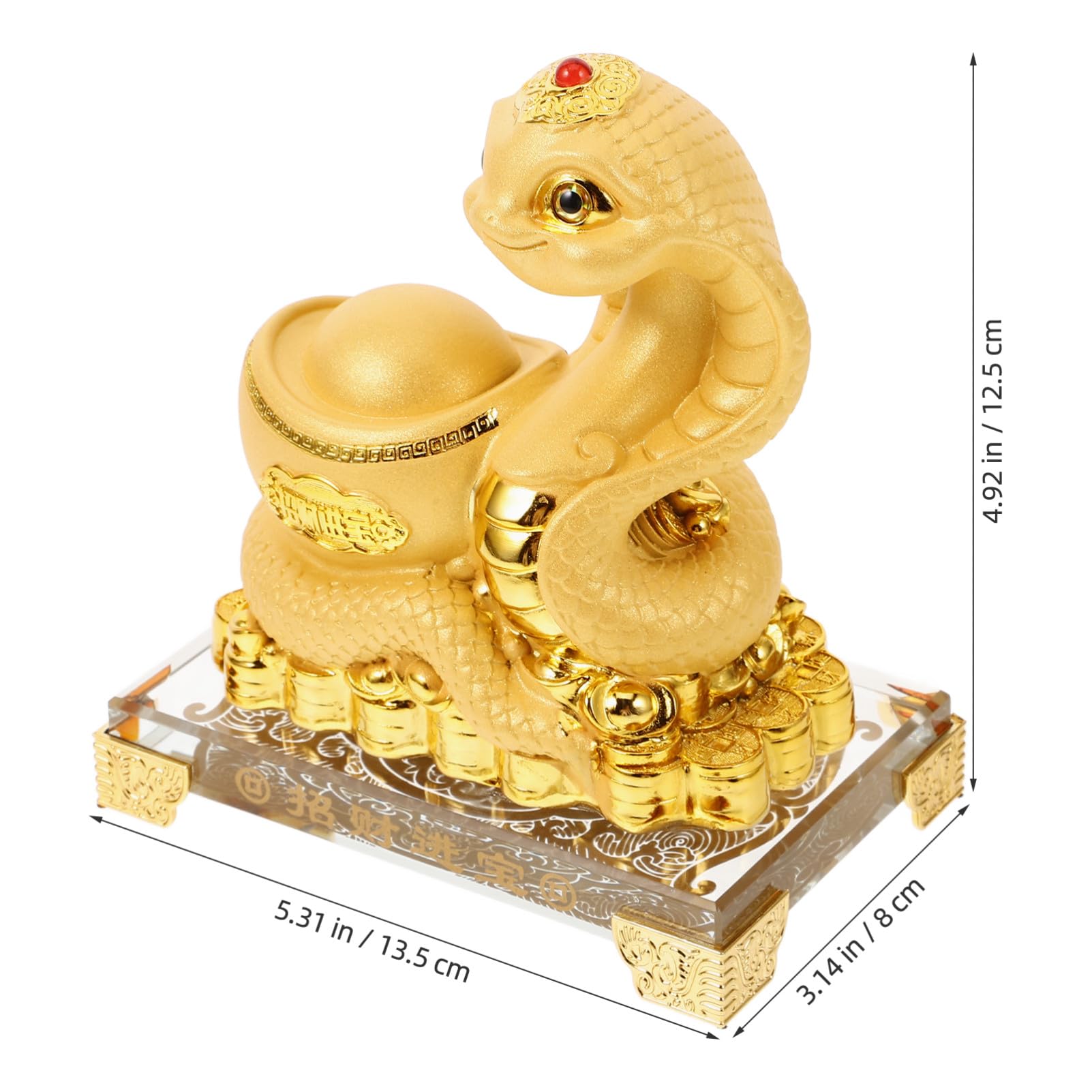 Toyvian Chinesische Tierkreiszeichen Dekorativ und Symbolisiert Glück aus Kunstharz Schlangenfigur mit Goldenen Akzenten Elegante Tischdekoration für Jahr 2025