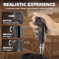 Vista 3 de TOCiTAA USB Truck Simulator Shifter, Gearshift Knob for ATS & ETS2 - Compatible with Logitech G29 G27 G25 G920, Thrustmaster TH8A and Fanatec SQ