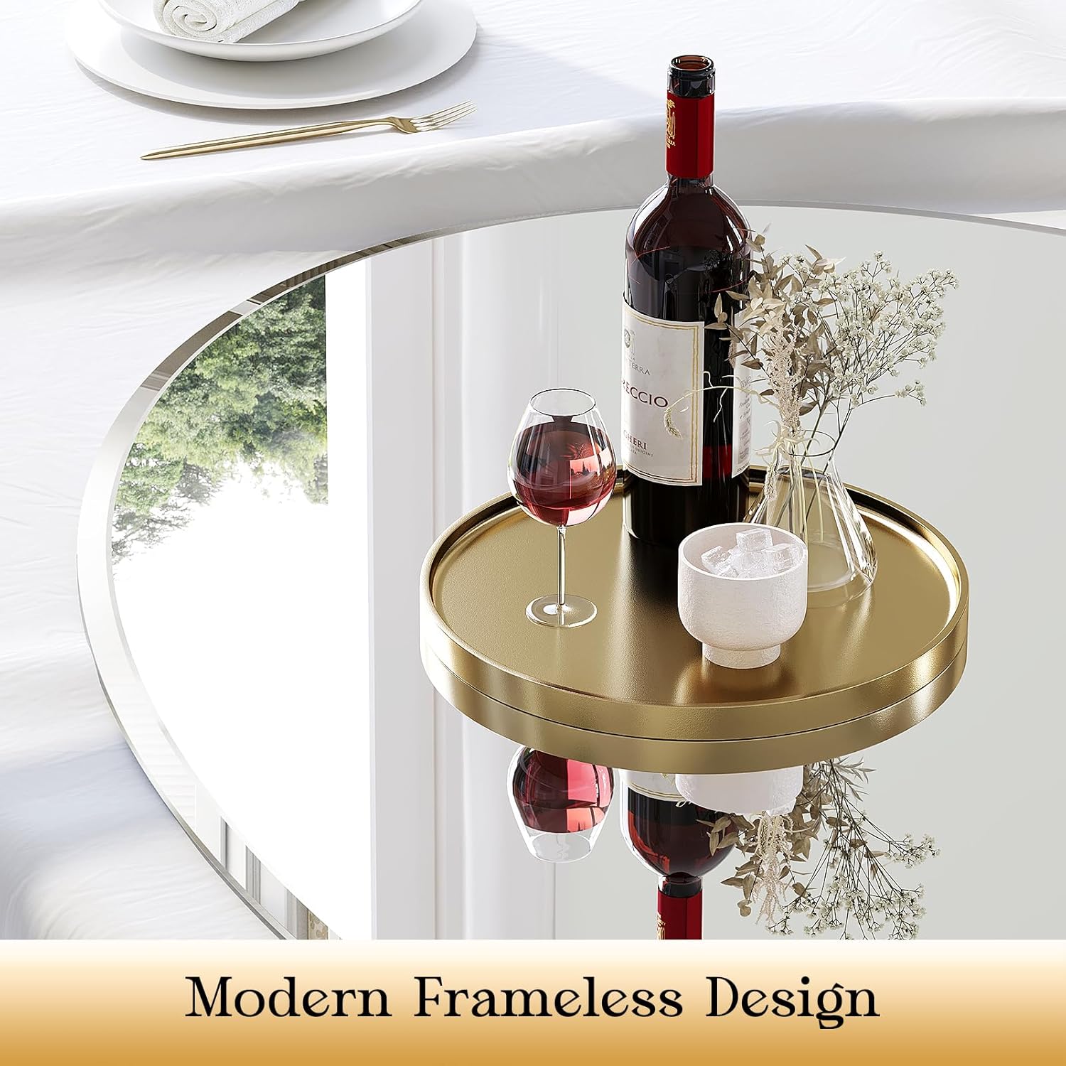 Frameless Wall Oval Bathroom Mirror, 24"x32" Wall Mirror with 15mm Beveled Edge, Shatterproof Tempered Glass, Farmhouse Mirrors for Over Sink, Bedroom, Entryway (Horizontal or Vertical)