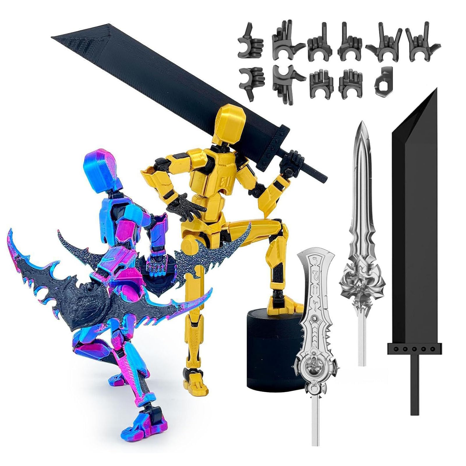 YouthLoxus 2PCS T13 Action Figure, Dummy 13 Multi-Jointed 3d printed action figure, Articulated Stop Motion Robot figure