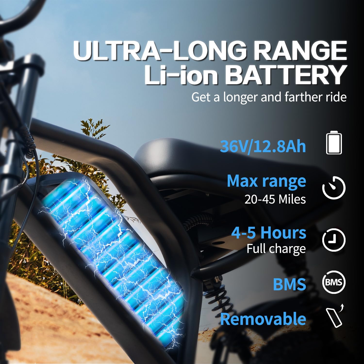 Bici Elettrica Fat Bike 16x3.0, Batteria 36V 12,8Ah, LCD