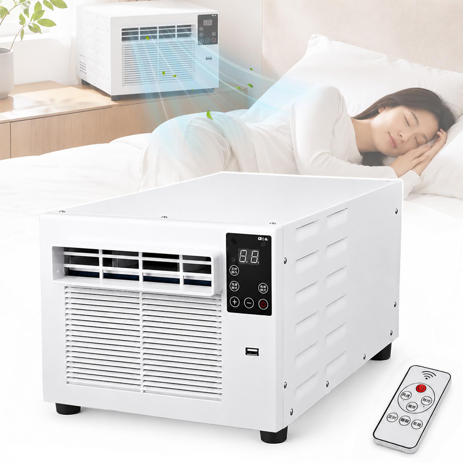 Hcauynn Multicolor Mobile Air Conditioner 750W, Quiet Cooling For Small Rooms, Home Offices, Pet Areas
