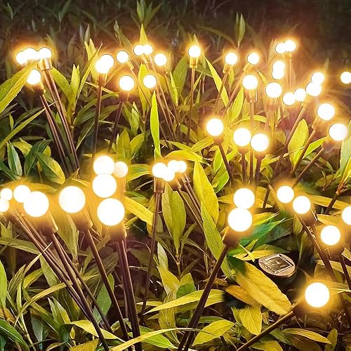Miniatura 7 de Upgraded Solar Swaying Light 8 LEDs Solar Garden Lights Outdoor Waterproof Swaying Solar Garden Lights Firefly Lights for Garden Yard Patio Pathway