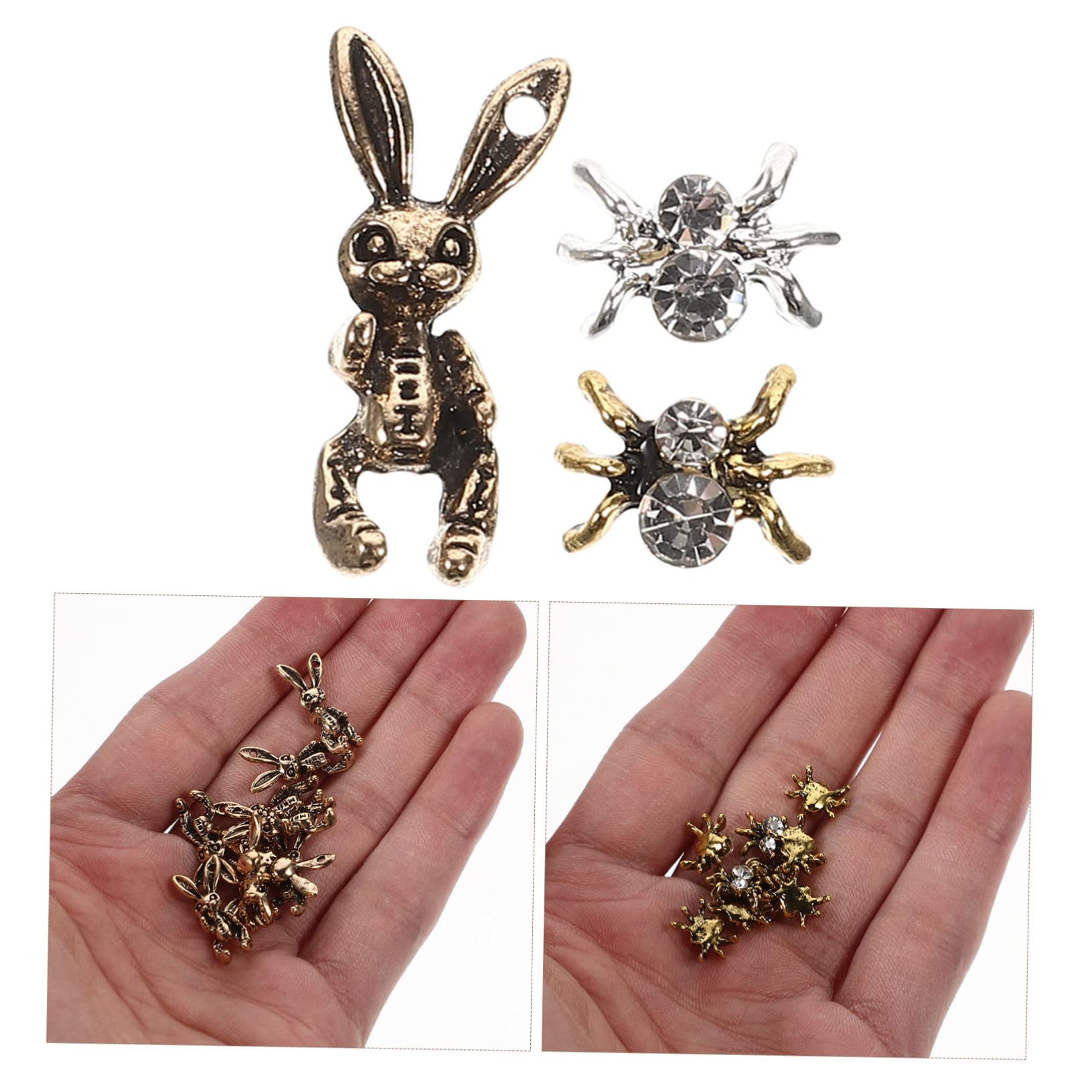 5 Set Gioielli Per Unghie Con Diamanti Charm Per Unghie Accessori Per Unghie Charm Scuri Decorazioni Per Nail Art 3D A Forma Di Ragno Gioielli Per La Decorazione 30 pezzi*5