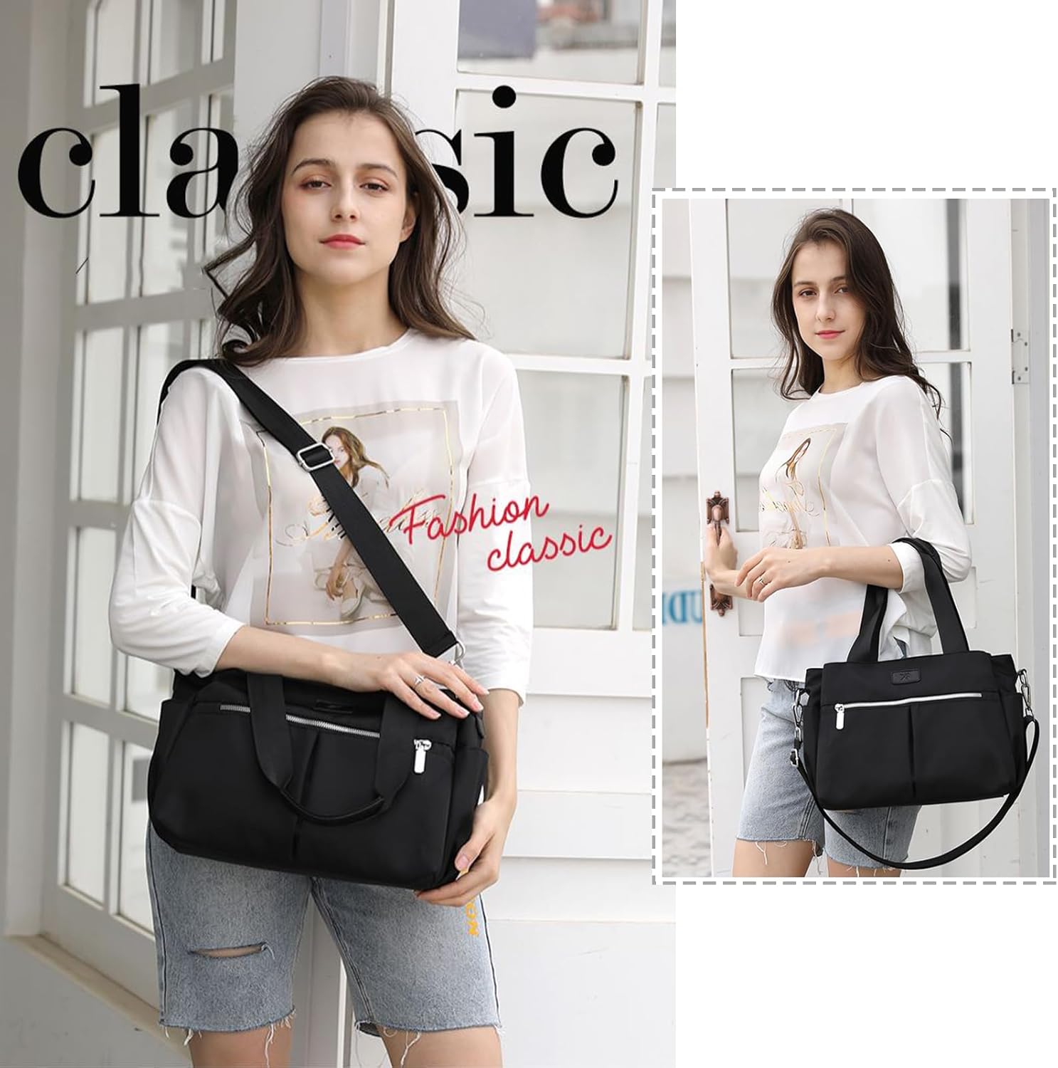 KARREALY Shoulder Bag for Women Crossbody Handbag Lightweight Waterproof Nylon Purses Travel Bag Ladies Tote Bag - Image 2