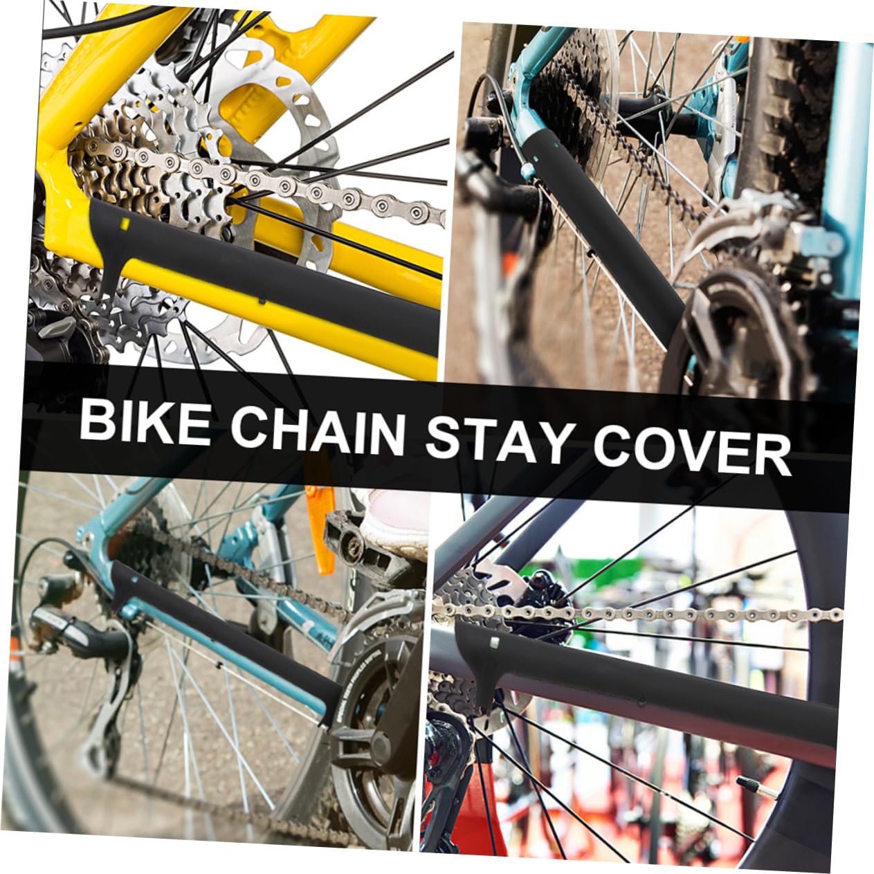 POPETPOP 8pcs Bike Frame Protection Stickers Durable Protective Decals for Mountain Road Off-Road Bicycles Scratch Water-Resistant Frame Films