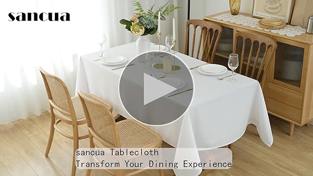 Amazon.com: sancua 2 Pack White Tablecloth 60 x 84 Inch
