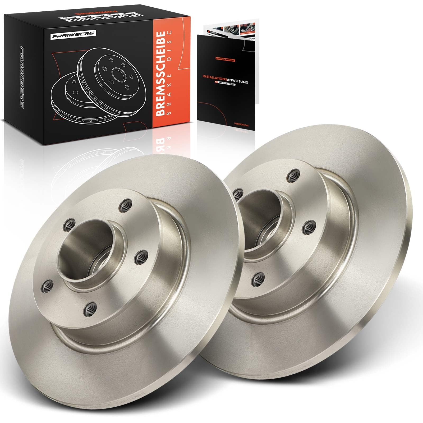 Discos Freno 280mm 5 Agujeros Eje Trasero Frankberg 2 Discos De Freno Con Cojinete De Rueda Y Anillo ABS Eje Trasero Totalmente Compatible Con Vivaro Combi J7 1.9L-2.5L 2001-2014 Trafic II Bus