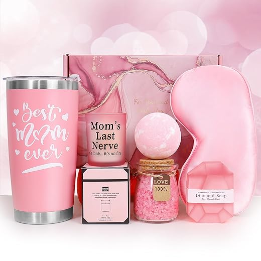 ONEVIVE Birthday Gifts for Mom Women Christmas Gifts, Relaxing Spa Gift Basket Appreciation Gift for Her Christmas Gifts for Wife Sister Gifts Best friend Tumbler Candle Gift Set