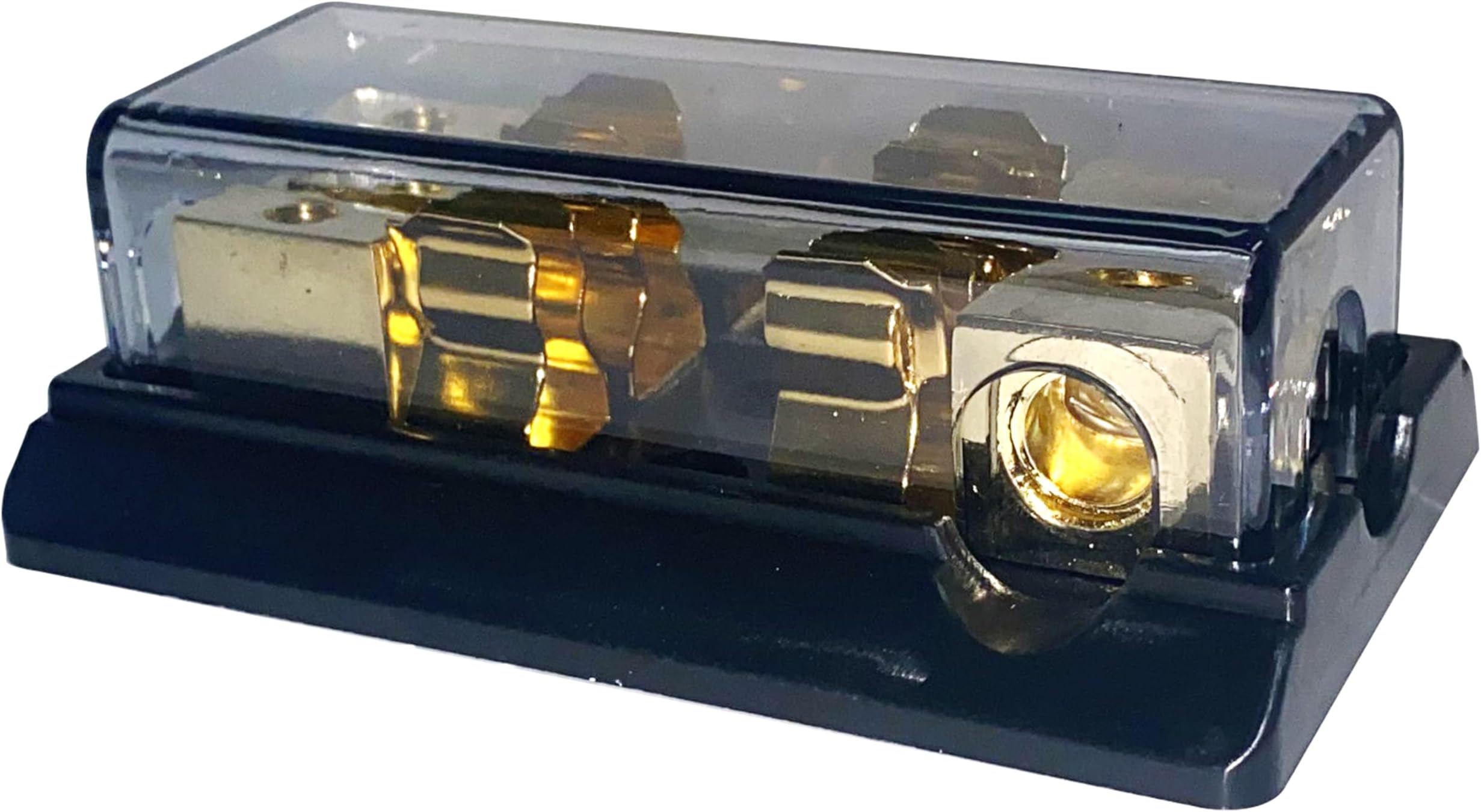 SCSK8 12V MAX AGU Fuse Distribution Block - Efficient Power Management with Enhanced Safety | Multiple Outputs for Versatility | Durable Construction for Longevity (4Gx3 in, 8Gx2 out, Gold)