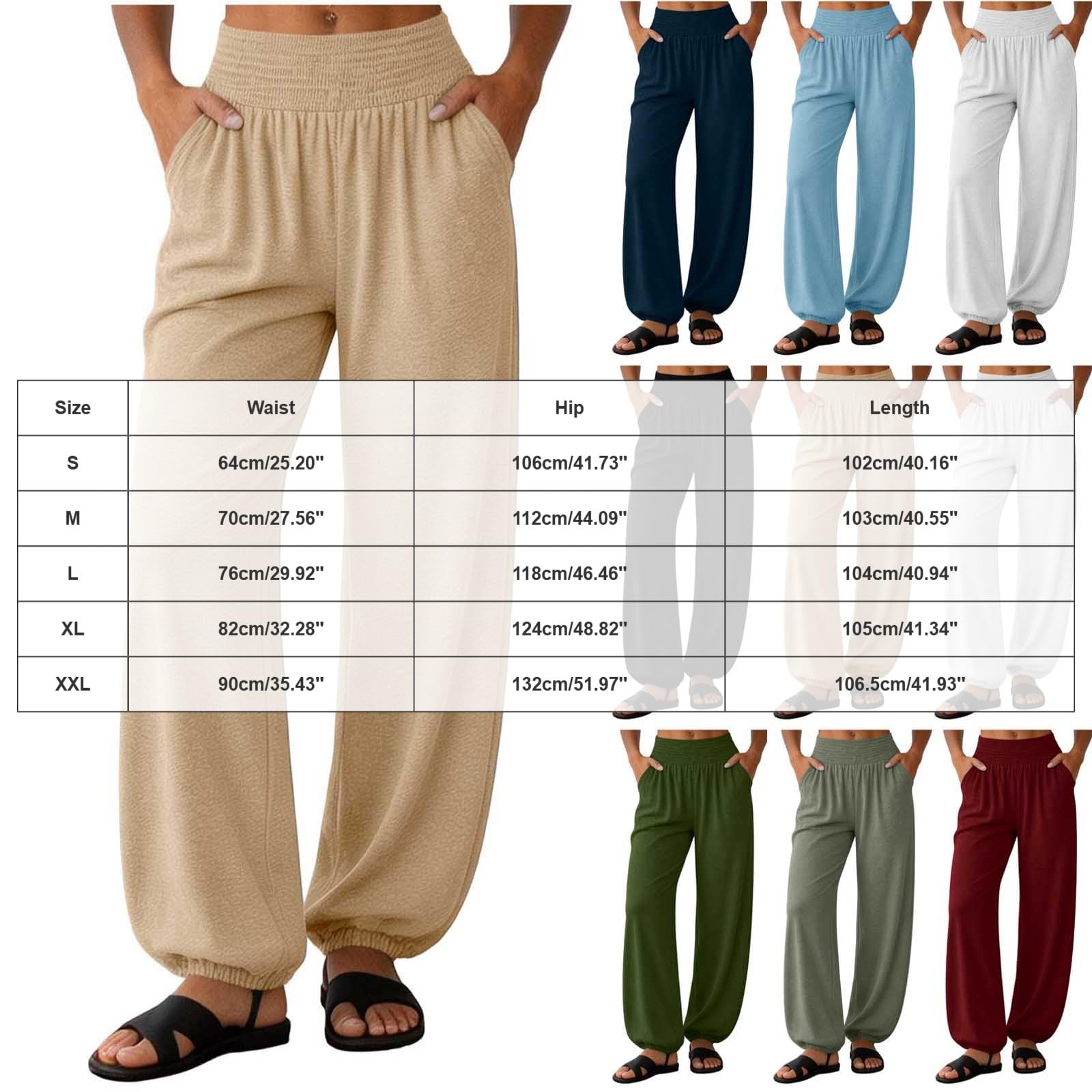 Pantalone Elegante Donna Pantaloni da Yoga da Donna a Tubino Dritto Elasticizzati a Tinta Unita con Tasche, Pantaloni Tinta Unita con Contrasto di Colore Eleganti Estivi