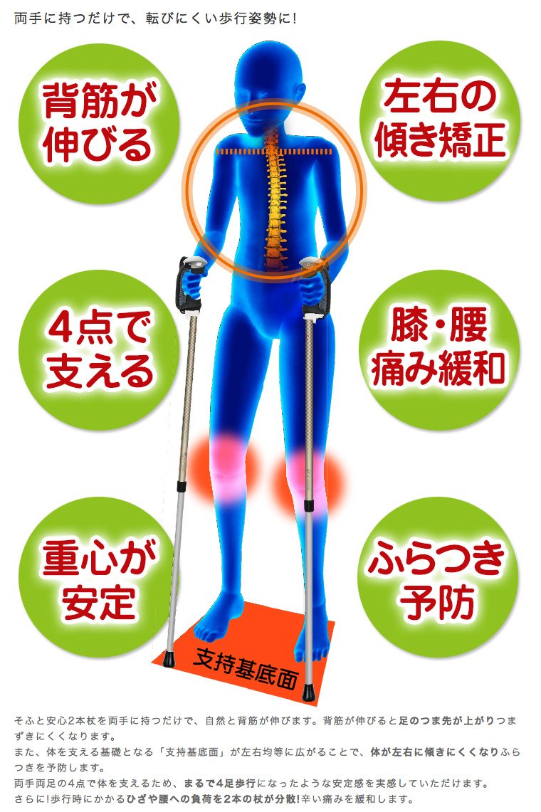 Amazon.co.jp: [ sinano Walking poles そふと安心2本杖 @9500] シナノ