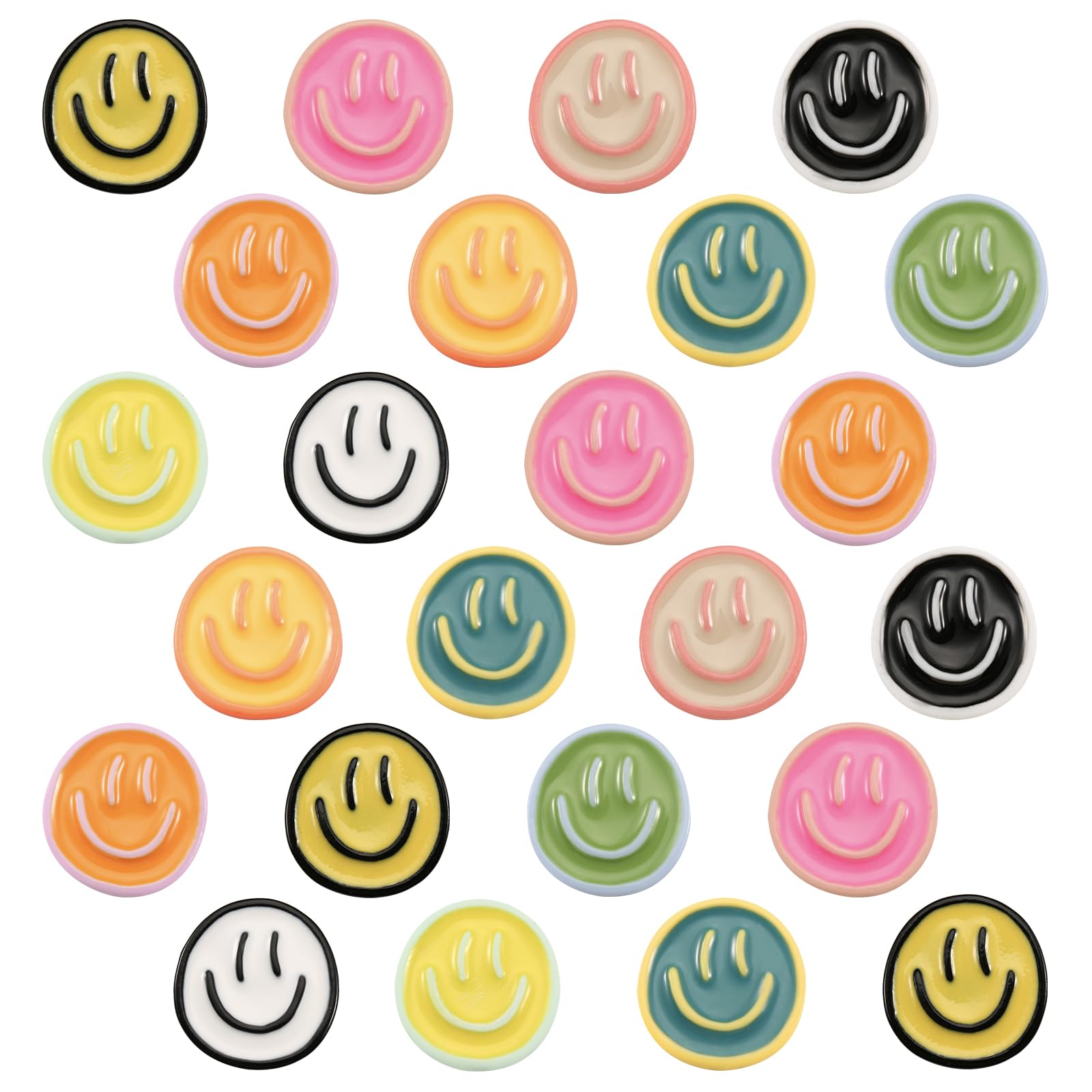 VZZNN 24 Pcs Refrigerator Magnets Colorful Magnets for whiteboard Cute Cabinet Door Magnets, Smiley Face Magnets for Classroom Locker Accessories Magnets Office Magnets Decorative Magnets (10 Colors)