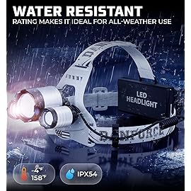 DanForce Headlamp. USB Rechargeable LED Head Lamp. Ultra Bright LUMINUS 1080 Lumen Headlamp Flashlight + Red Light. HeadLamps for Adults, Camping, Outdoors & Hard Hat Light. Zoomable IPX54 Headlight