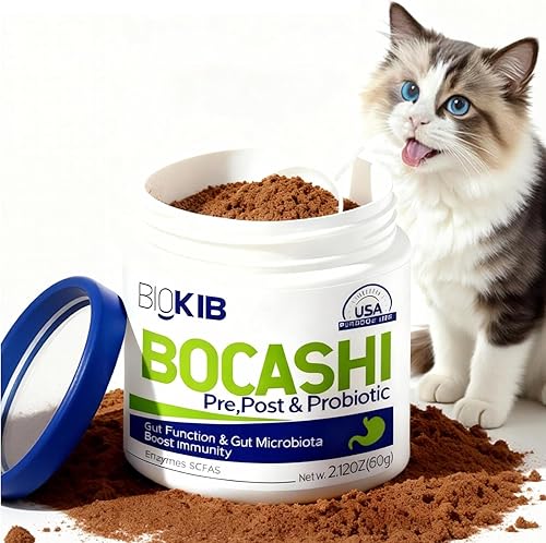 BIOKIB BOCASHI - Probióticos para alimentos para perros y gatos, polvo nutricional fermentado para mascotas para salud digestiva, apoyo intestinal,