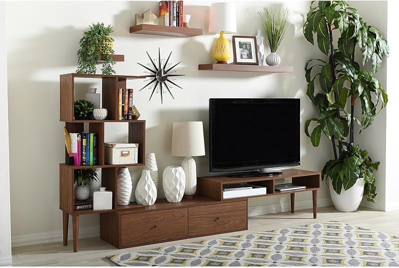 BAXTON STUDIO Haversham Mid-Century Retro Modern TV Stand Entertainment Center and Display Unit image 5