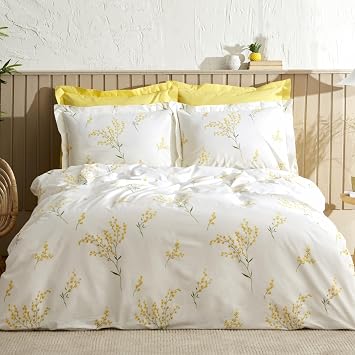 Karaca Home Loretta Sarı %100 Pamuk Çift Kişilik Nevresim Takımı (PP)