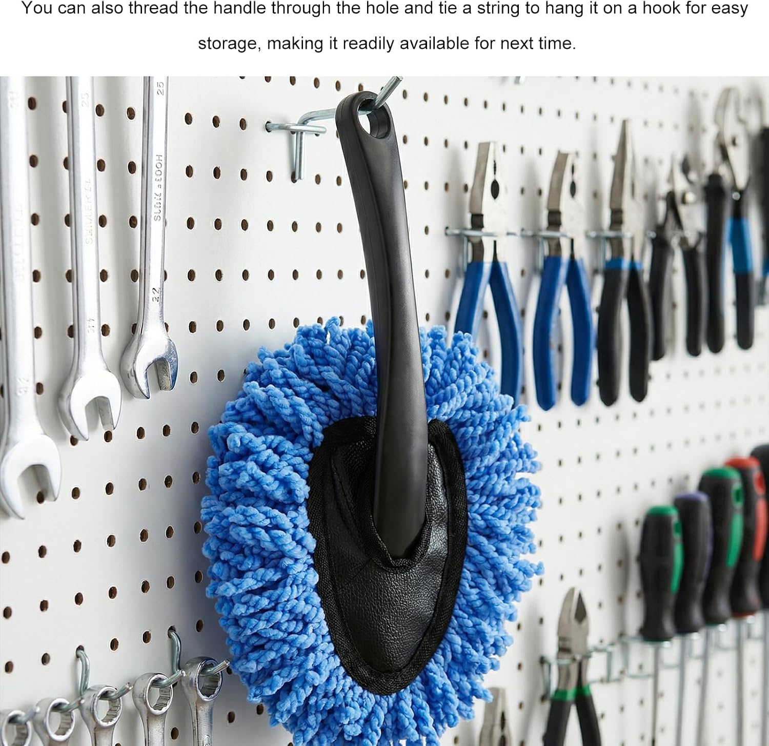 Car Dash Duster Brush, Soft Microfiber Multi-Functional Auto Dash Dust Cleaning Brush, Scratch Free Dusting Tool for Cleaning Vehicle Home Kitchen Computer, Car Accessories (Blue)