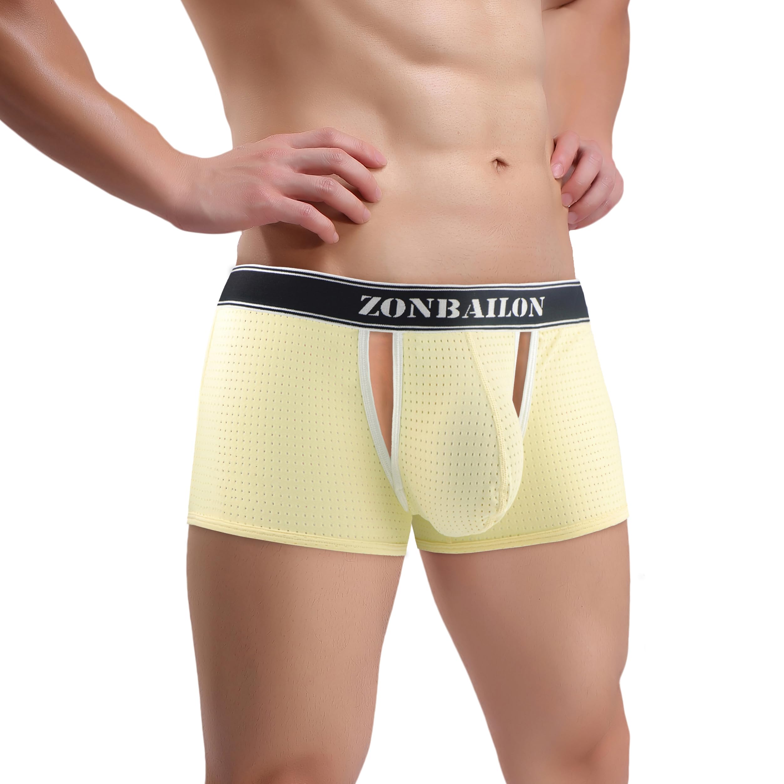 SUMABA Mens Mesh Boxer Briefs Breathable Trunks Underwear