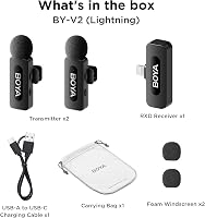 BOYA by-V2 Vezeték Nélküli Lavalier Mikrofon iPhone-hoz, Zajcsökkentéses Dupla Gallér Mikrofon Vlogoláshoz - BY-V2 (Lightning) 8