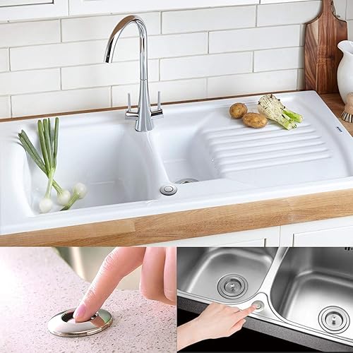 Miniatura 48 de Kit de interruptor de aire para triturar basura, parte superior del fregadero, acero inoxidable, níquel cepillado, encendido/apagado, botón de aire