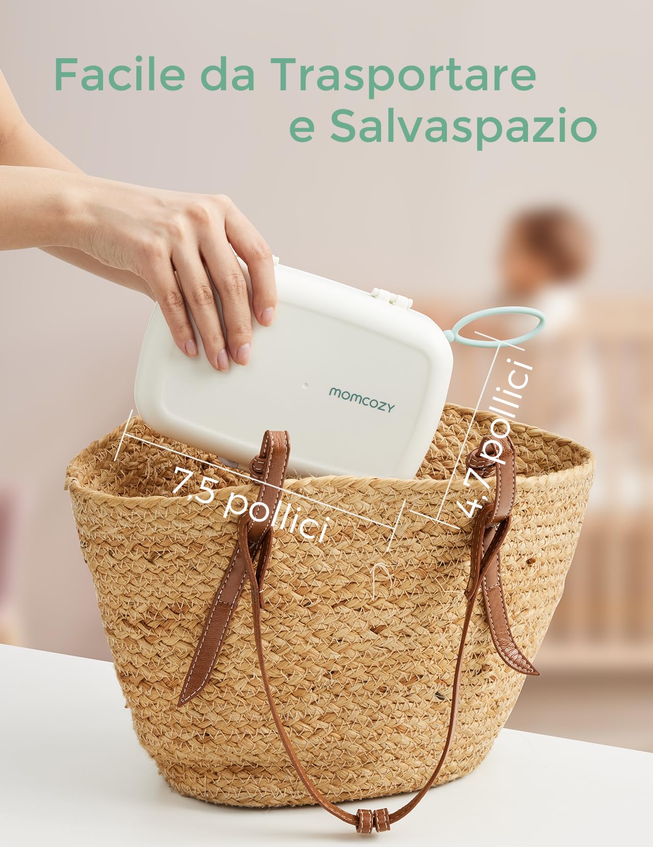Momcozy Set 7-in-1 per biberon – kit pulizia completo con spazzola in silicone, punta per tettarelle, pulisci-cannucce, dispenser di sapone e scolapiatti