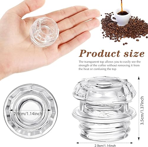 Miniatura 2 de 2 piezas de percolador de café de repuesto para parte superior de vidrio transparente para piezas de filtro de cafetera, piezas y accesorios de