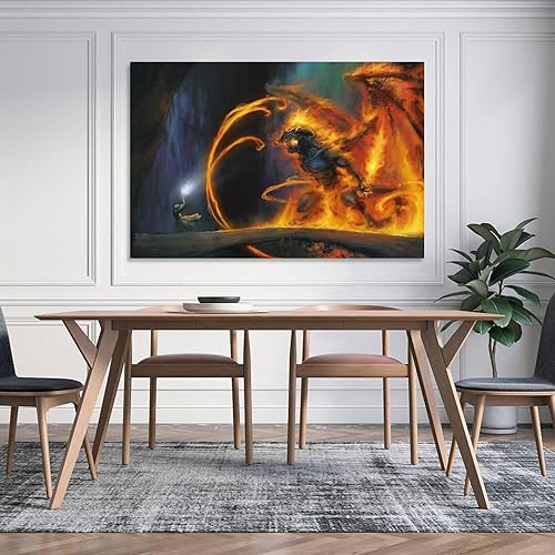 Miniatura 5 de Póster artístico de Gandalf Balrogs de El Señor del Anillo y arte de pared de Gandalf Balrogs moderno para decoración de dormitorio familiar, 08 x