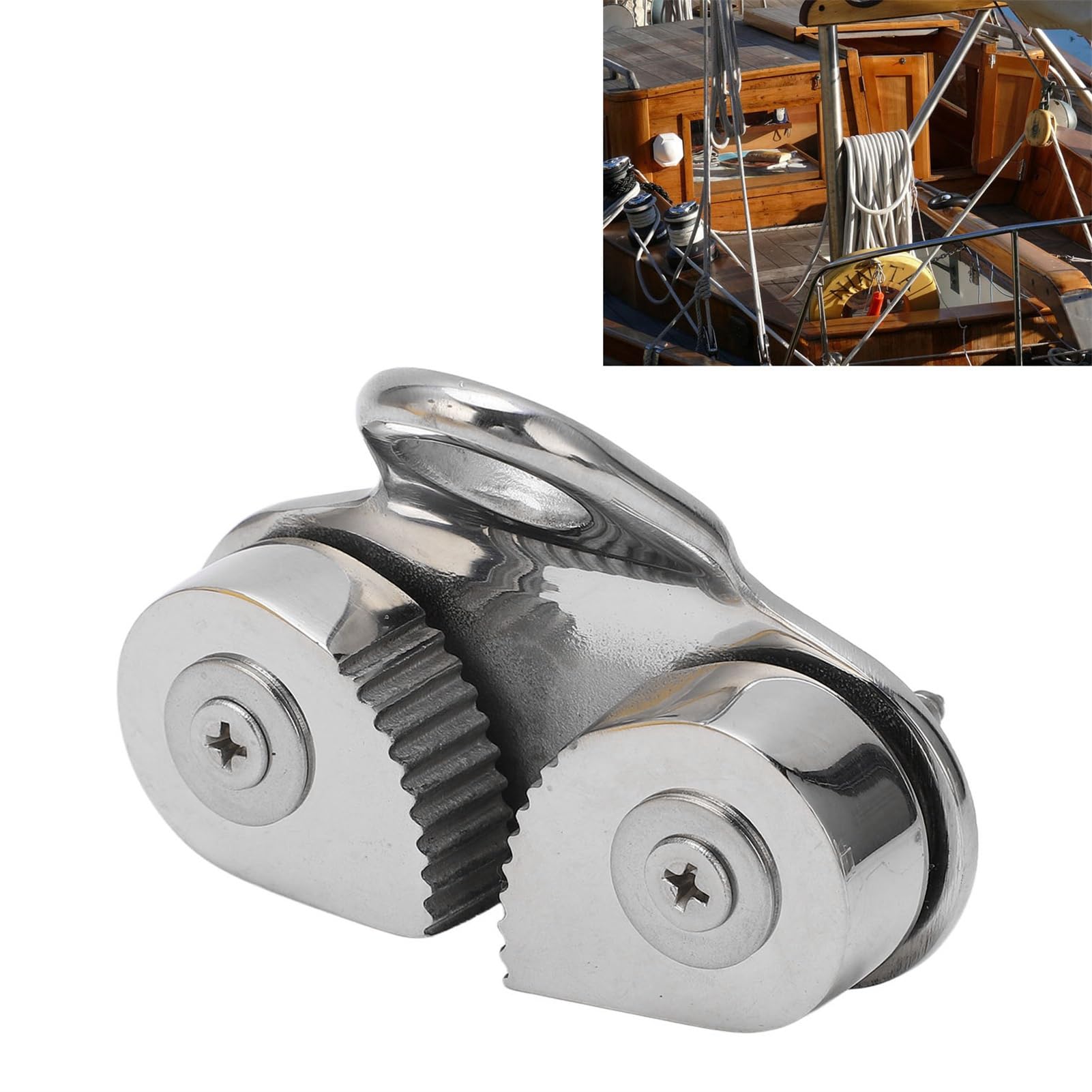 Taquet à Came pour Corde de 3 à 15 Mm en Acier Inoxydable 316 Taquet à Came de Bateau Antirouille Anneau Principal de Chaumard