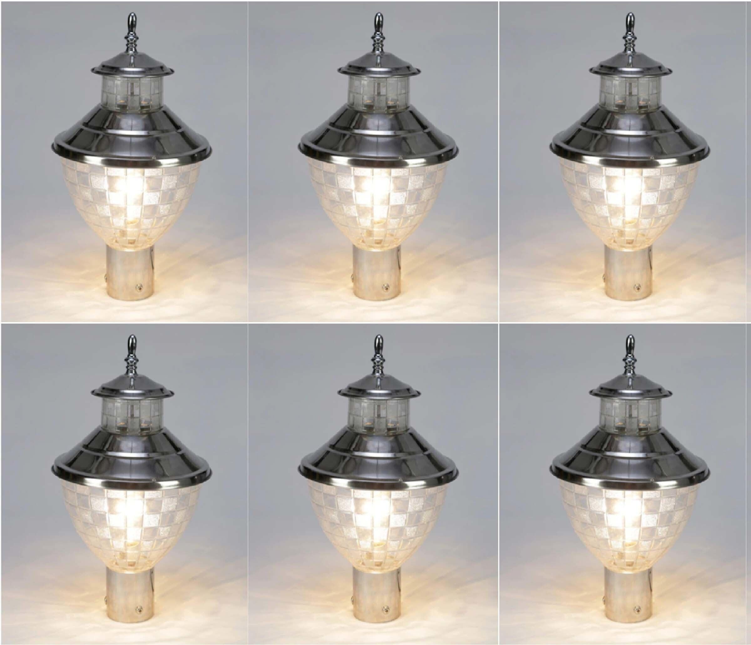 Gate Light Silver Stainless Steel | Fixed Mount Outdoor Garden Field Roof Lighting Fixture | Durable Exterior Lamps for Yard Driveway Entrance | Pack of 6-picture-10