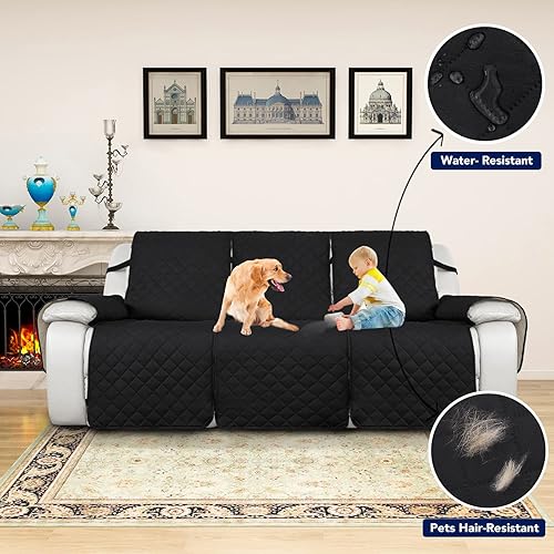 Miniatura 3 de PureFit Fundas de sofá reversibles resistentes al agua para sofá reclinable de 3 asientos, funda antideslizante para sofá de 3 cojines, protector de