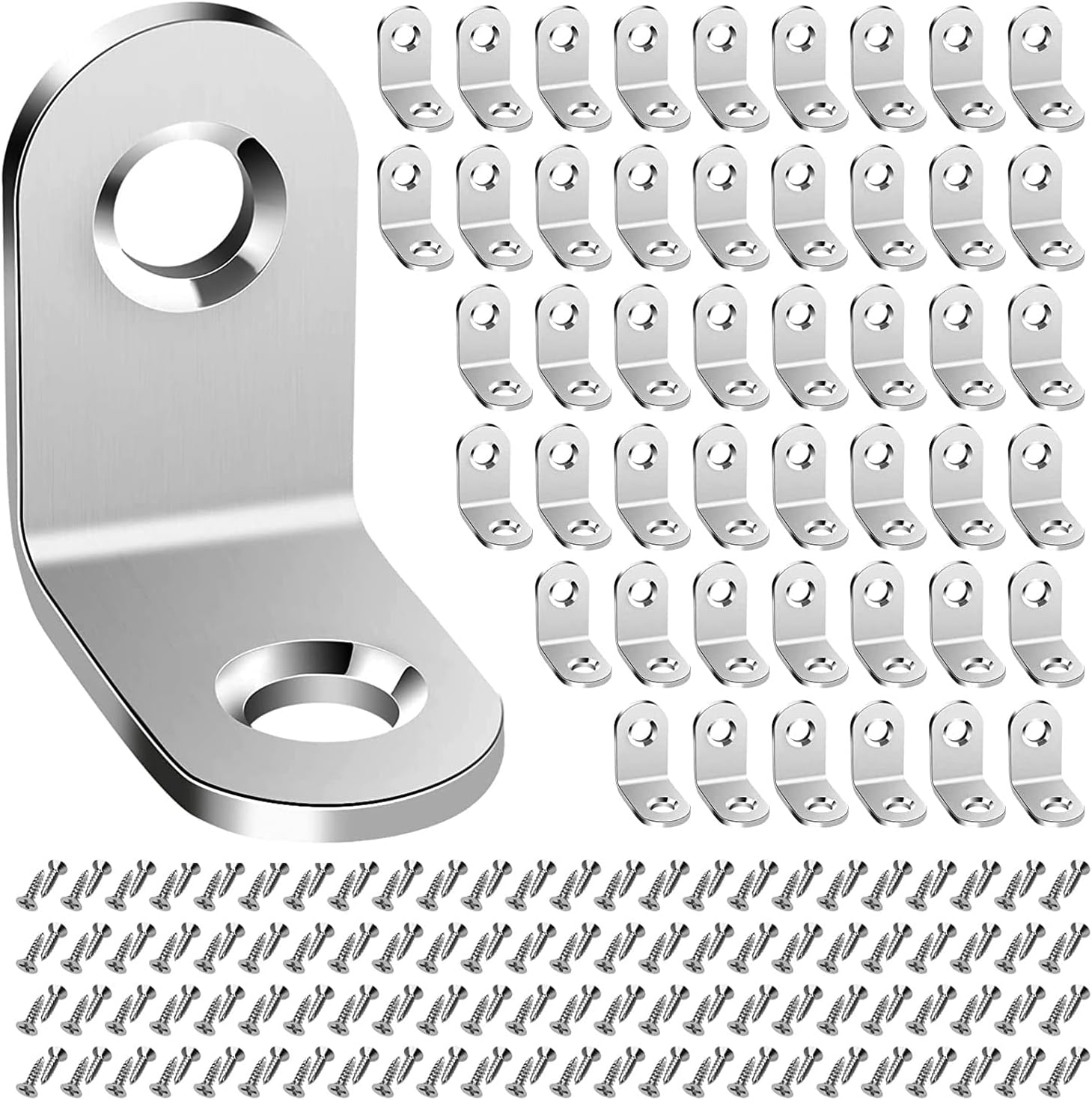 48PCS Bracket Corner Brace 90 Degree Small L Brackets, Metal Corner