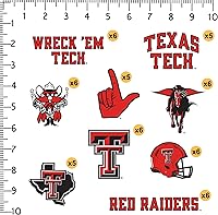 Vista 2 de Texas TECH University - Paquete variado de 50 calcomanías de vinilo grandes de lujo para laptop, botella de agua, álbumes de recortes, tableta