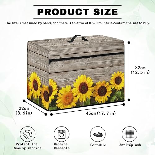 Miniatura 71 de Funda para máquina de coser de mariposas y flores con prácticos bolsillos, funda protectora con asa, para la mayoría de máquinas de coser estándar
